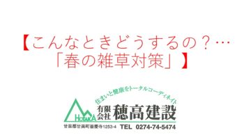 『こんなときどうするの？…「春の雑草対策」』