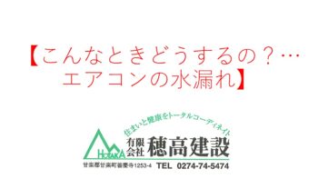 『こんなときどうするの？…エアコンの水漏れ』